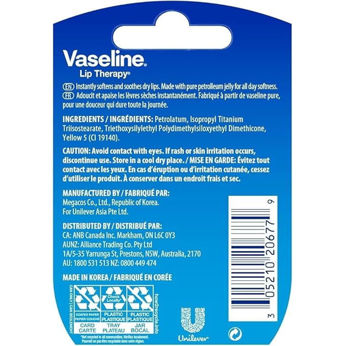 Vaseline LIP THERAPY, ORIGINAL LIP BALM MINI JAR, FOR SOFT PINK LIPS, UP TO 72-HR LASTING MOISTURIZATION, 7G - Image 3